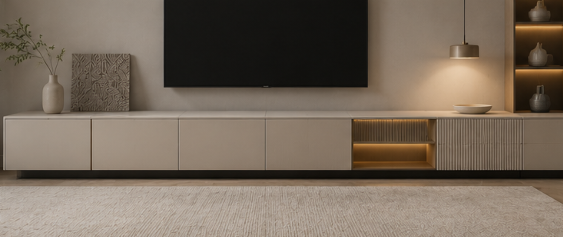 Long Modular Living Room TV Cabinet